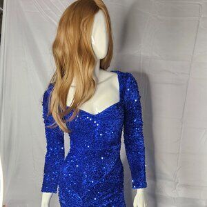 Amazing Faeriesty Dress - Navy Blue Velvet and Sequened - Size XS - NWOT